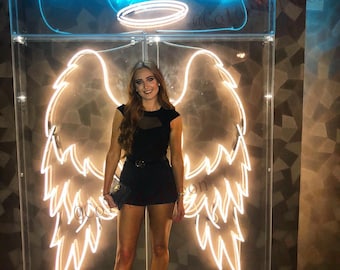 Angel Wings Neon Sign Customized Wall,Custom Neon Sign,  neon sign bedroom, neon wedding sign, neon logo sign