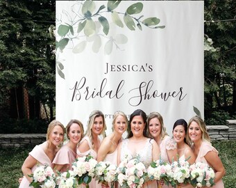 Eucalyptus Bridal Shower Backdrop, Eucalyptus Leaves Photo Booth Backdrop, Bridal Shower Decorations, Backdrop for Bridal Shower
