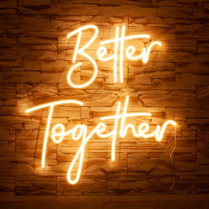 Better Together Custom Made Wedding Neon Signs ,Custom Neon Sign,diy neon sign letters, neon  bedroom, wedding sign, neon logo sign