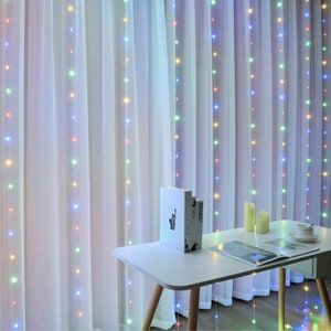 300 Light Led Curtain String Lights USB with Remote for Wedding, Party, Home, Garden, Bedroom, Outdoor, Indoor Wall Decorations. Warm White image 5