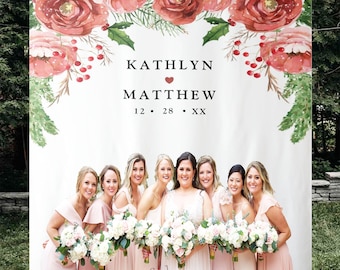 Wedding backdrop for reception, Terracotta Floral Wedding, Photo Booth Backdrop, Wedding Decor, Boho wedding, Wedding Backdrop