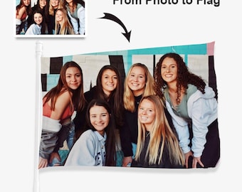 Bandera personalizada de una sola cara y doble cara con el logotipo de la foto o la ilustración de su idea, de la foto a la bandera