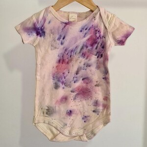 Pixie Short Sleeve Baby Bodysuit Size 2 | Botanically Dyed Clothing | Eco Friendly | Cotton | Natural Dyes | Flower Essence | Australian