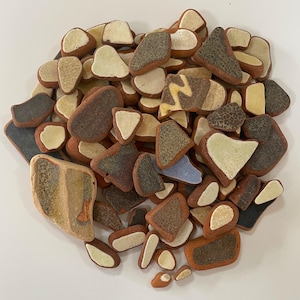 English sea pottery, Sea Pottery Tiles, Vintage Terracotta Pieces, Mosaic Supplies