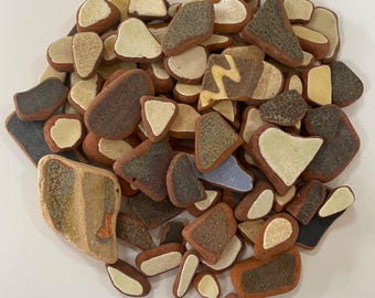 English sea pottery, Sea Pottery Tiles, Vintage Terracotta Pieces, Mosaic Supplies