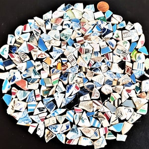 c.150 pieces, Sea pottery pieces, Jewelry supplies, Mosaic supplies, Arts & crafts supplies, Broken china. image 1