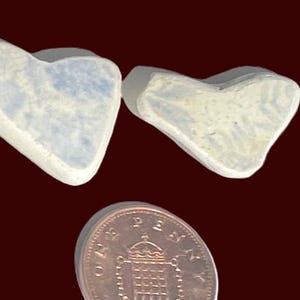 English Sea Pottery Hearts, Pale Blue Mosaic Supplies