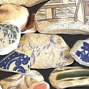 English Sea Pottery Collection, Mixed Colors and Shapes, Art & Craft Supplies.