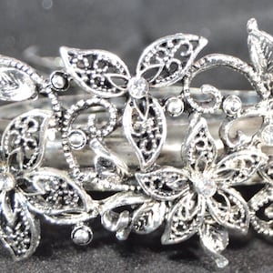 10cm Vintage crystal flower barrette clip wedding hair accessory