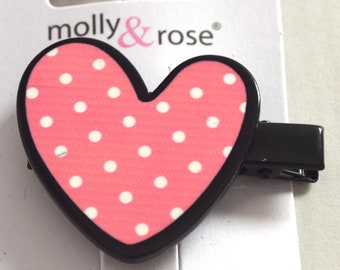 Ladies Girls Kids Pack of 2 Polka Dot Coloured 4.5cm Beak Hair Clips Grips