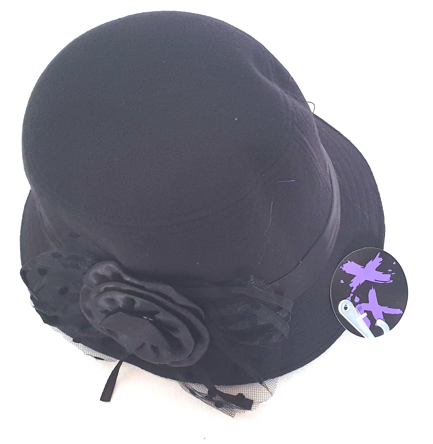 Cappellificio Bordoni Women\'s Black Flower Detail Cloche Hat Size OS EPOCH Women main image 2