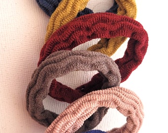 6 Pack Autumn colours textured bobbles hair tie fashion 5cm diam elastics