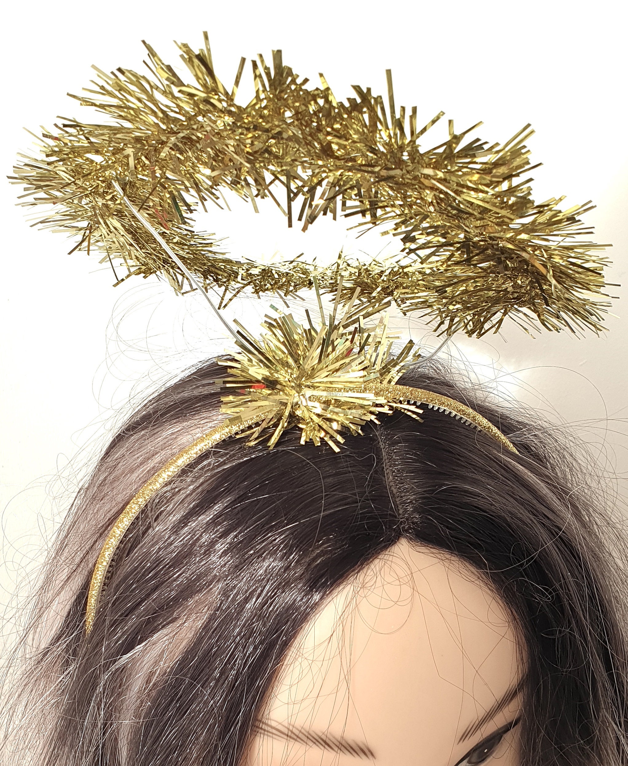 Christmas tinsel angel halo aliceband headband fancy dress Etsy