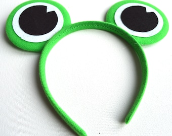 Green frog eyes aliceband ears party fancy dress world book day UK