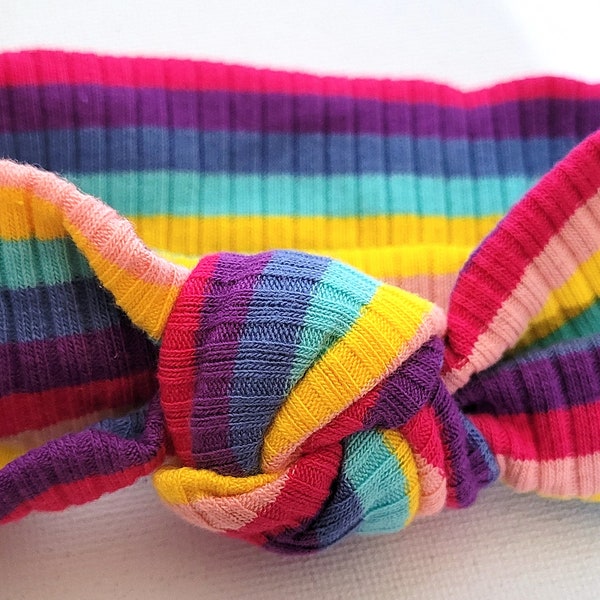 Child size rainbow fabric headband bandeaux fashion hair