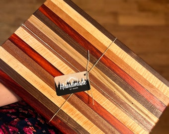 Hardwood Striped Cutting Board/Serving Tray