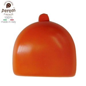 Portamonete piccolo in pelle realizzato a mano Peroni Firenze Arancione