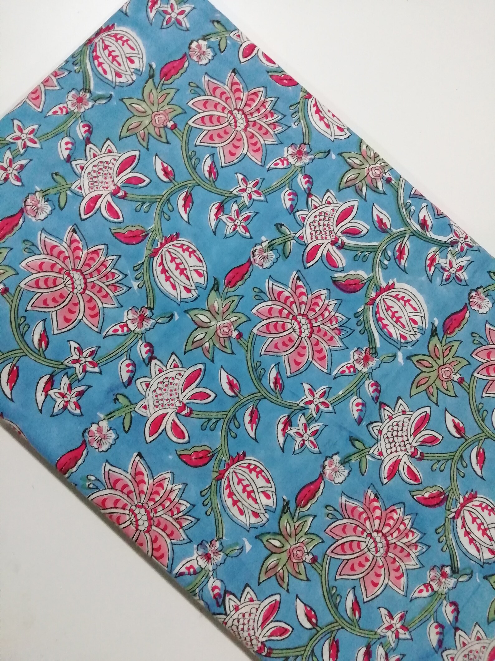 Hand Block Print Fabric Cotton Block Print Fabric Indian Etsy