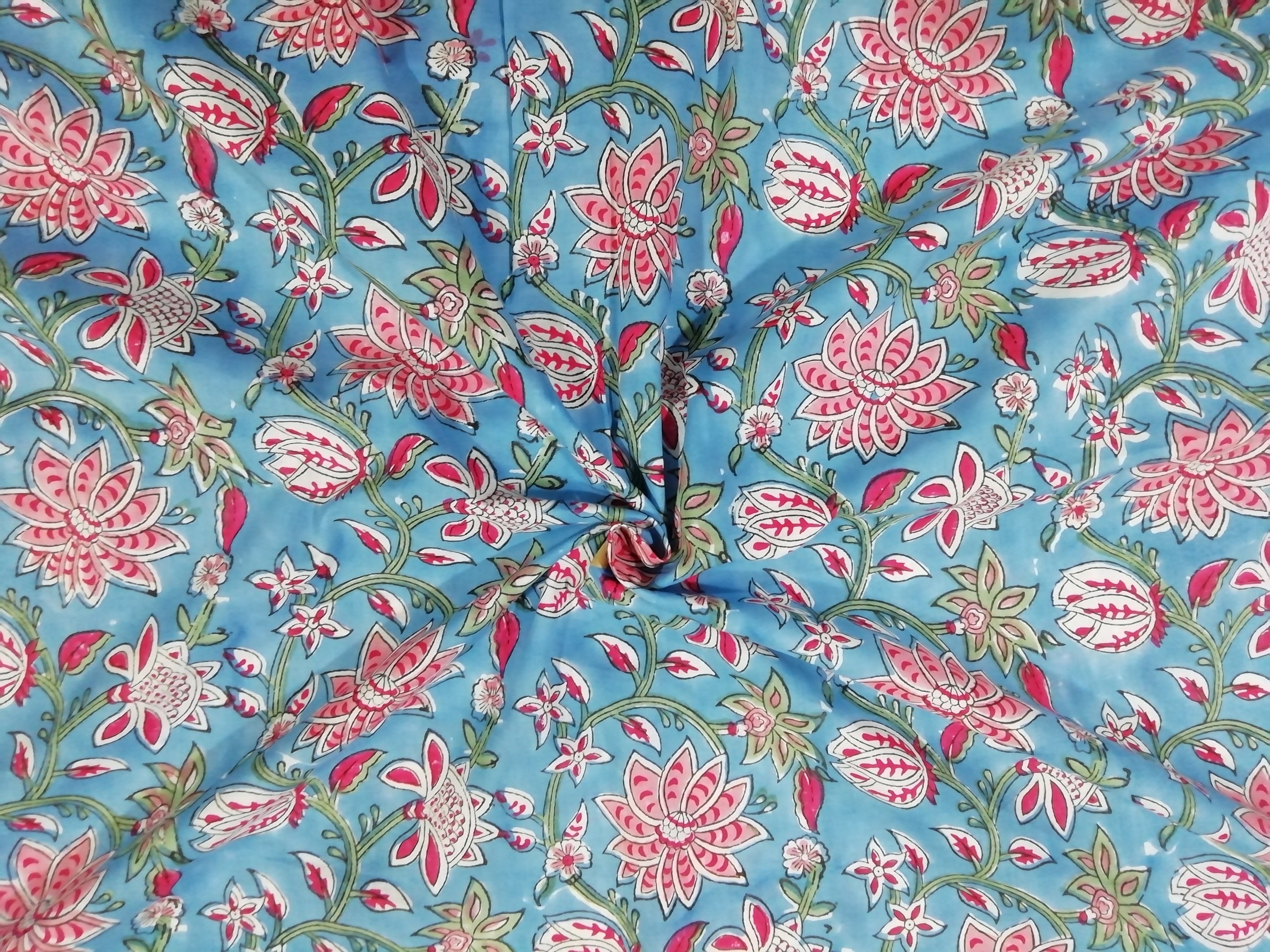 Hand Block Print Fabric Cotton Block Print Fabric Indian Etsy
