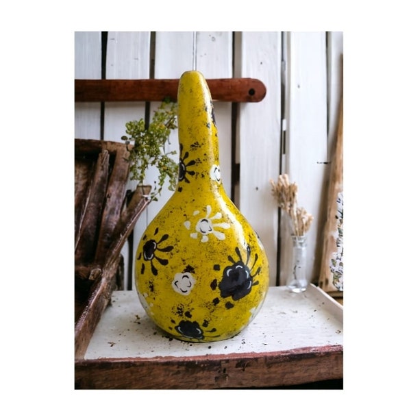 Painted Gourd is İdeal For Gourd Art Home and Garden Decoration,Rustic Decor,Gift İdeas Such as Birthday Gifts,Mother's Day Gifts Etc.