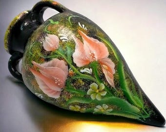 Greek Amphora Reclining Model - Handmade Elegant Pink Iris Flowers - Stylish Garden Decoration - Unique Home And Garden Decor for Mother.