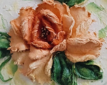 3D Rose Sculpture Painting: Textured Floral Wall Art