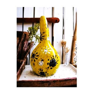 Hand Painted Gourd Art Decor - Charming Home and Garden decor - Rustic Gourd Decor, Home Decor, New Home Gift, Living Room & Office Decor