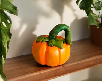 Hand-Painted Ceramic Pumpkin Ornament – Gisela Graham Fall Decor
