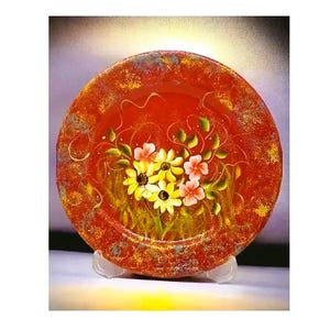 Handmade Porcelain Plate: One Stroke Wildflower Decor