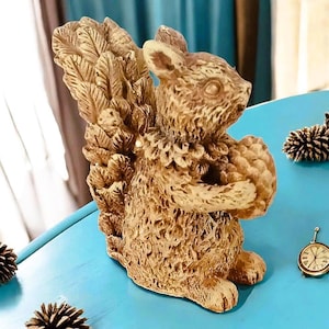 Charming Hand-Painted Ceramic Squirrel Figurine, Nature Lover Gift, Unique Animal Sculpture, Whimsical Home Decor, Housewarming Gift