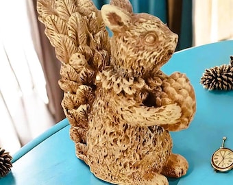 Charming Hand-Painted Ceramic Squirrel Figurine, Nature Lover Gift, Unique Animal Sculpture, Whimsical Home Decor, Housewarming Gift