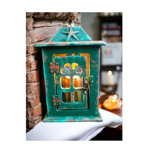 Decorative Wooden Lantern Candle Holder, Rustic Wooden Lantern Decor, Home Decor, Farmhouse Decor, New Home Gift, Unique Candle Holder