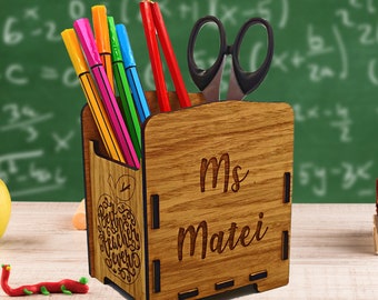 Pencil Pot organiser for Teachers / Teacher Gift / End of Term Gift / Teacher Appreciation gift Add Personalised Pen