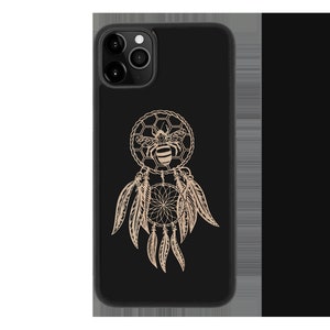 Personalised Wooden Phone Case with Dreamcatcher Bee Design iPhone 12 11, Samsung S21 S20, Google Pixel 5, Huawei Eco Friendly Gift image 8