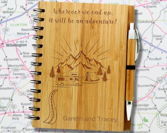 Road Trip Adventure Personalised A5 Bamboo Notebook / Travel Diary / Journal  Eco Friendly Sustainable Gift for Travellers Motorhome Caravan