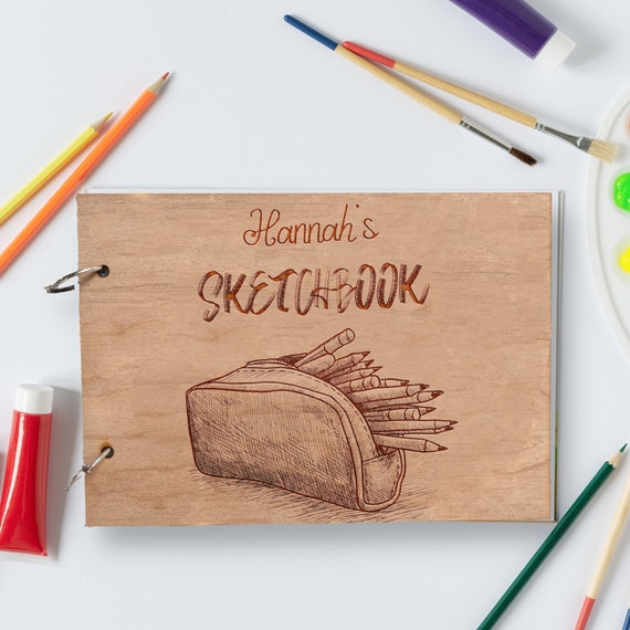 Personalised A4 Wooden Sketchbook Engraved / Photo Album Etsy