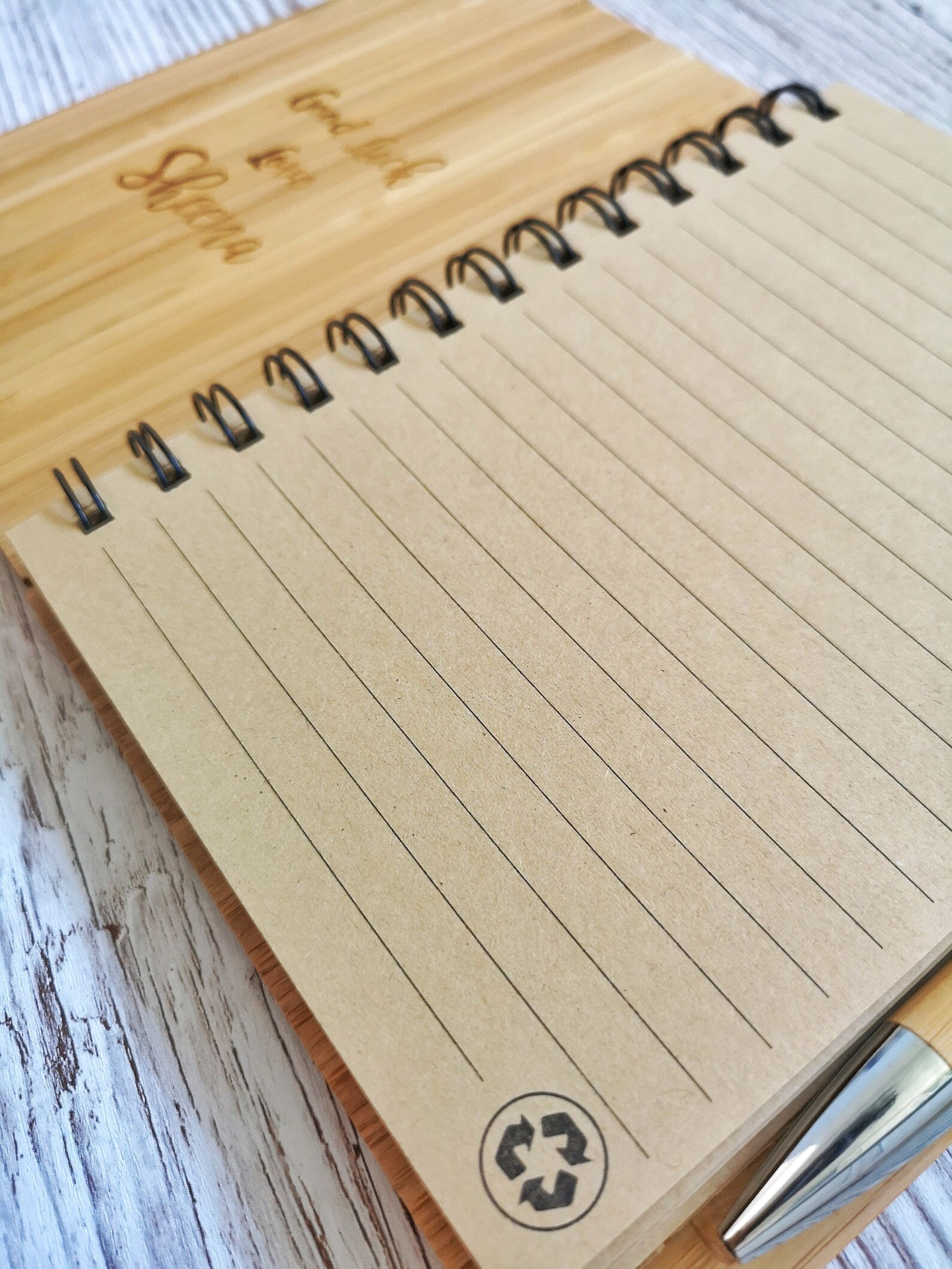 Personalised A5 Bamboo Notebook / Diary / Journal Book - Eco Friendly ...