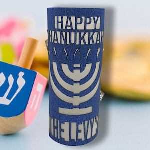 Hanukkah Chanukah Menorah Paper Lantern Gift Decoration - Lanterna di carta glitterata - Hanukkah Gift, candele interattive per la casa