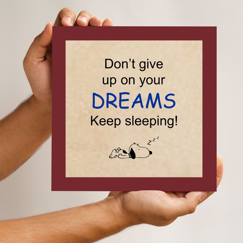 Don't give up on your dreams keep sleeping Engraved Etsy