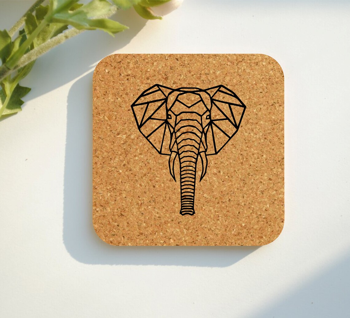 Elephant Personalized Cork Coasters Custom Cork Coasters Etsy