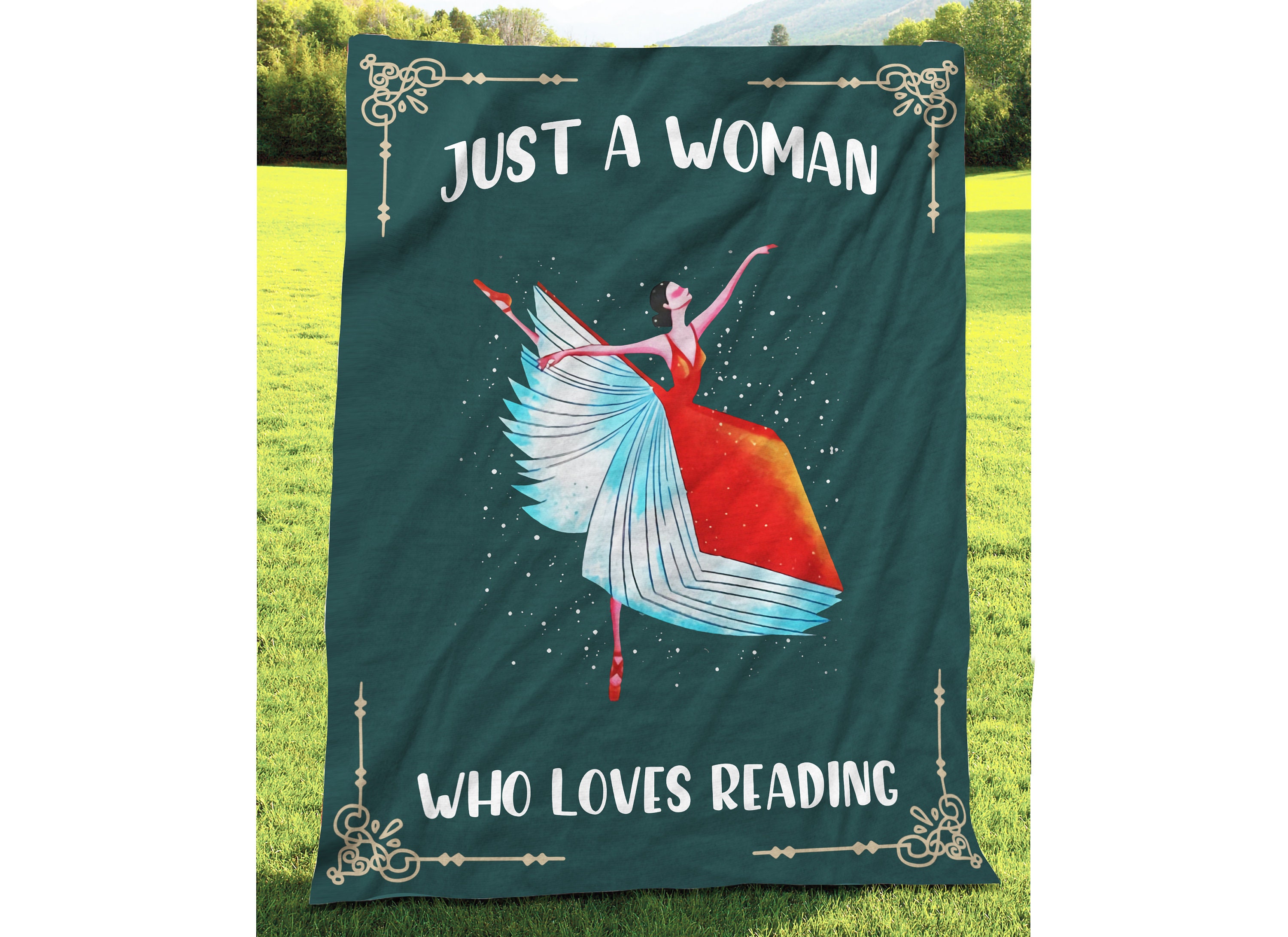Just A Women Who Loves Reading Blanket Personalized Blanket Etsy