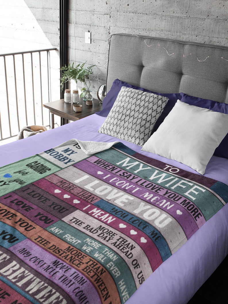 Custom To My Wife Blanket Sherpa blanket Personalized Etsy