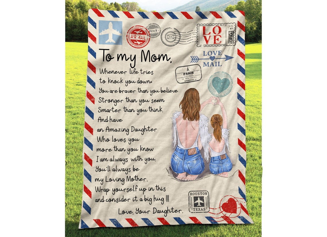 To My Mom Blanket Personalized Blanket Letter Blanket Cute Etsy