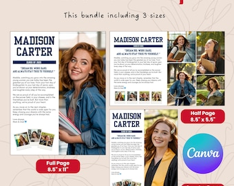 Yearbook ad template middle school, Yearbook ad template Full Page, Yearbook ad template Half Page, Highschool and senior graduation