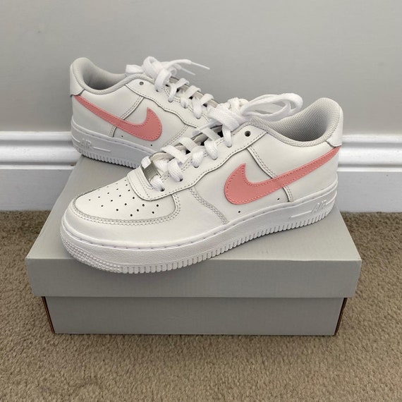 nike air force white pink tick