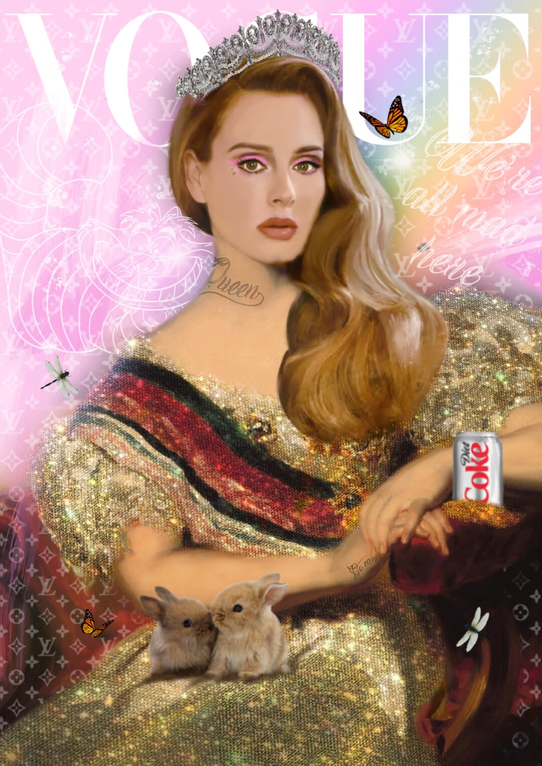 Long May She Reign Adele Funky Wall Art, Artwork, Paintings, Gallery Wall Art Etsy