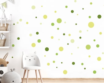 Tatouage mural autocollant mural 172 points pour chambre d'enfant ensemble de pois autocollant mural cercles points adhésifs verts pour chambre de bébé autocollant DL972