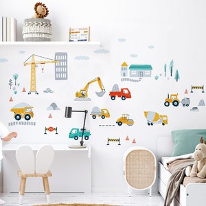 Wall sticker excavator vehicles set wall sticker for children's room construction site wall sticker for baby room boy wall decoration DL959