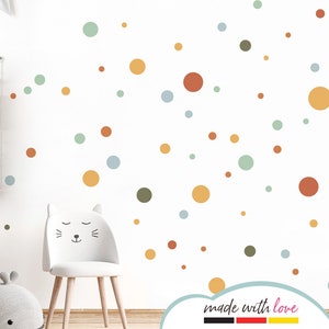 Wall sticker 120 circles set children's room wall sticker adhesive dots mint yellow red baby room dots wall sticker self-adhesive DL899