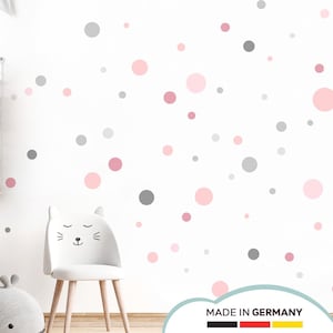 Circles 172 pieces wall stickers for children&#39;s rooms adhesive dots set dots wall sticker dots baby room wall sticker self-adhesive pink grey DL980